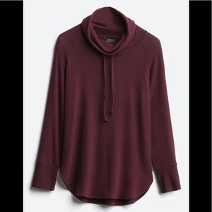 Super soft and cozy burgundy marl cowl neck top in CYA length.  EUC.  XS